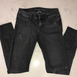 Black stone washed jeans